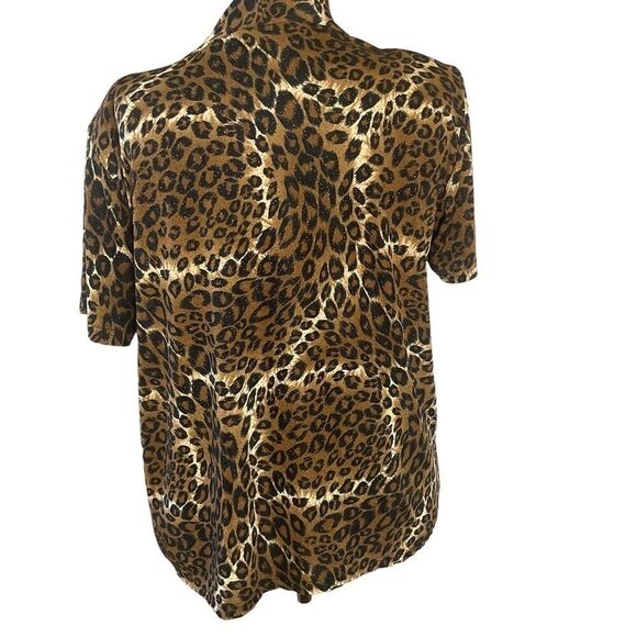 JOSTAR Open Front Lightweight Jacket Short Sleeve Animal Print Size L - Picture 10 of 14